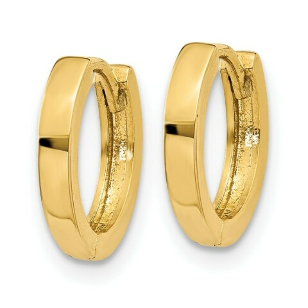 14K Yellow Gold Hinged Hoop Earrings  2mm width