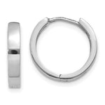 Load image into Gallery viewer, 14K White Gold Hinged Hoop Earrings  3mm width
