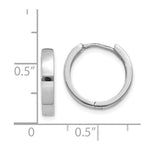 Load image into Gallery viewer, 14K White Gold Hinged Hoop Earrings  3mm width
