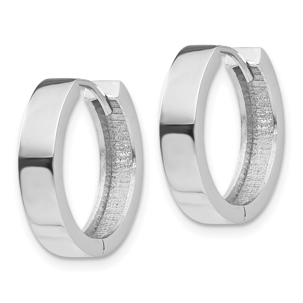 14K White Gold Hinged Earrings  4mm width