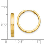 Load image into Gallery viewer, 14K Yellow Gold Hinged Hoop Earrings  3mm width
