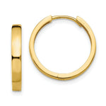 Load image into Gallery viewer, 14K Yellow Gold Hinged Hoop Earrings  3mm width

