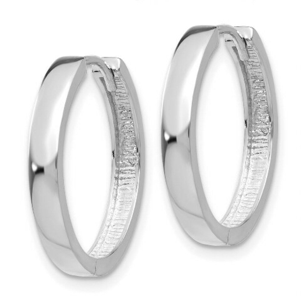 14K White Gold Hinged Earrings  3mm width