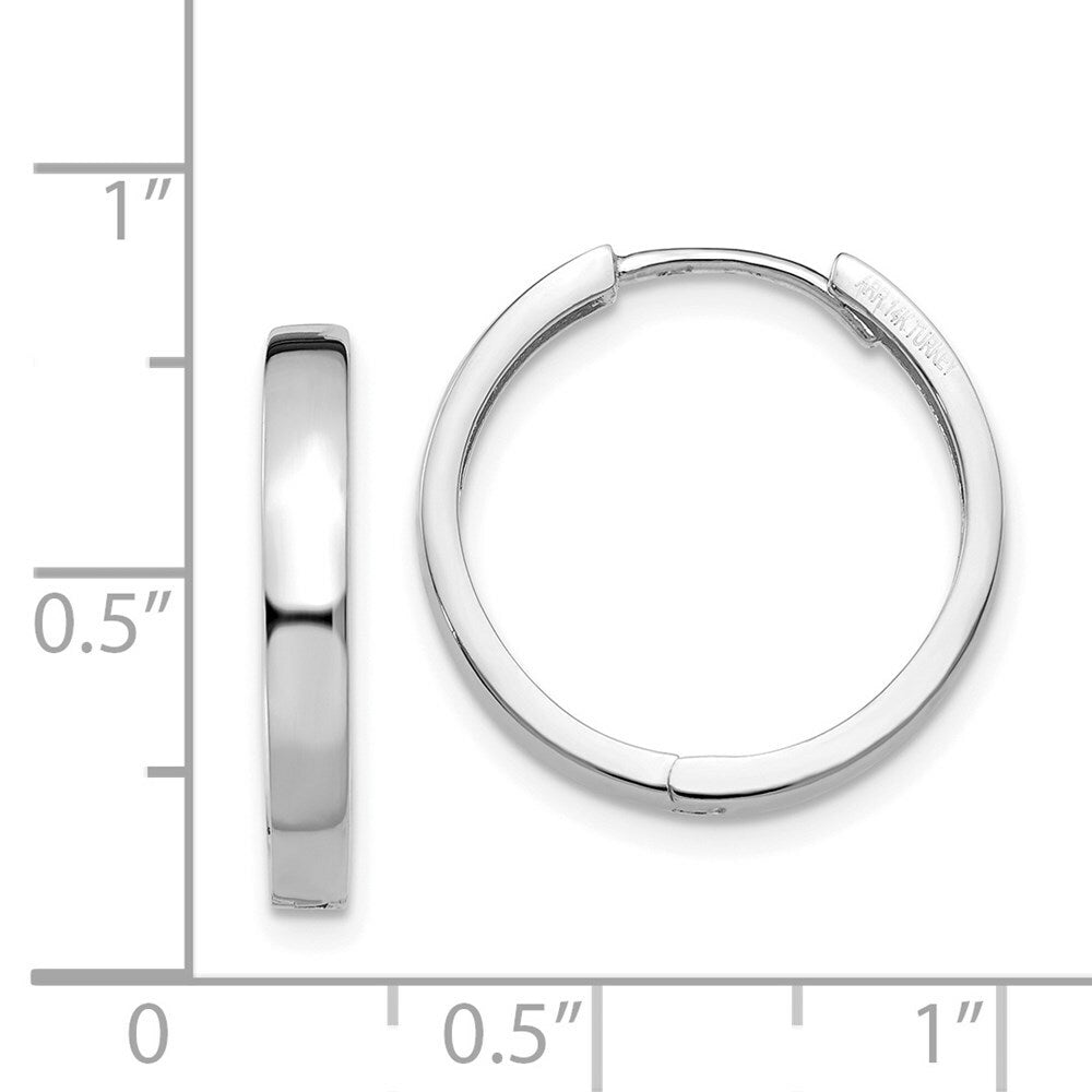 14K White Gold Hinged Earrings  3mm width
