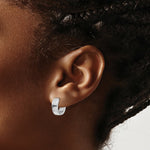 Load image into Gallery viewer, 14K White Gold Hinged Hoop Earrings  4.5mm width
