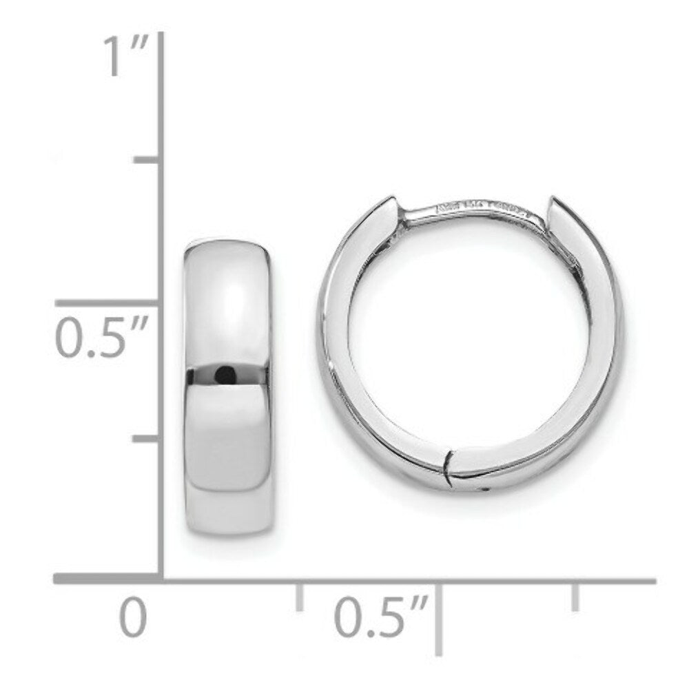 14K White Gold Hinged Earrings  4mm width