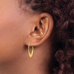 Load image into Gallery viewer, 14K Yellow Gold Polished Hoop Earrings 11mm length
