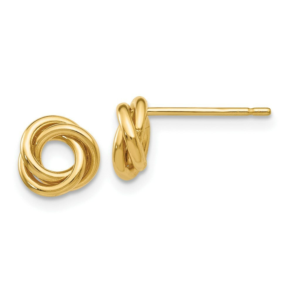 14K Yellow Gold Polished Knot Post Earrings