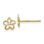 Load image into Gallery viewer, 14K Yellow Gold Plumeria Post Earrings
