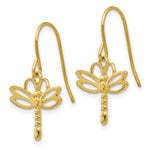 Load image into Gallery viewer, 14K Yellow Gold Dragonfly Shepherd Hook Earrings
