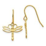 Load image into Gallery viewer, 14K Yellow Gold Dragonfly Shepherd Hook Earrings
