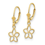 Load image into Gallery viewer, 14K Yellow Gold Polished Cut Out Flower Lever Back Earrings
