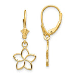 Load image into Gallery viewer, 14K Yellow Gold Polished Cut Out Flower Lever Back Earrings
