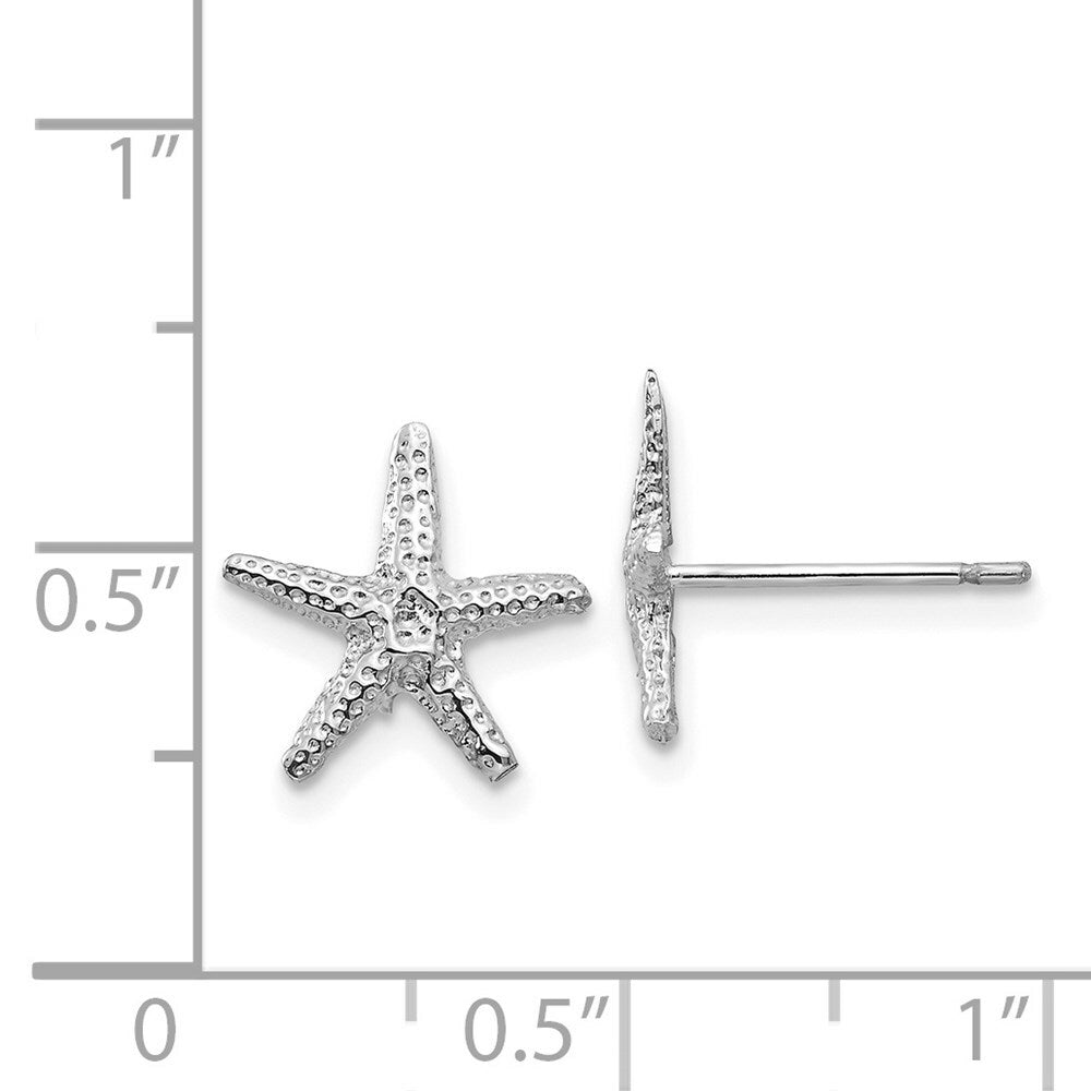 14k White Gold Starfish Post Earrings