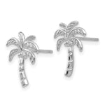 Load image into Gallery viewer, 14k White Gold Palm Tree Post Earrings
