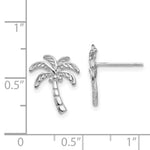 Load image into Gallery viewer, 14k White Gold Palm Tree Post Earrings
