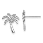 Load image into Gallery viewer, 14k White Gold Palm Tree Post Earrings
