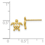 Load image into Gallery viewer, 14K Yellow Gold Peace Turtle Post Earrings
