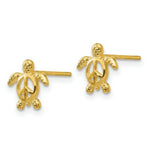 Load image into Gallery viewer, 14K Yellow Gold Peace Turtle Post Earrings
