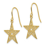 Load image into Gallery viewer, 14K Yellow Gold Filigree Star Shepherd Hook Earrings
