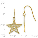 Load image into Gallery viewer, 14K Yellow Gold Filigree Star Shepherd Hook Earrings
