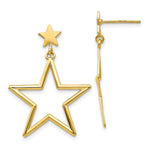 Load image into Gallery viewer, 14K Yellow Gold Star Dangle Post Earrings
