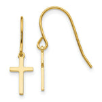 Load image into Gallery viewer, 14K Yellow Gold Dangle Cross Shepherd Hook Earrings
