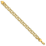Load image into Gallery viewer, 7" Length Bracelet 14K Yellow Gold Triple Link Charm Bracelet
