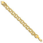 Load image into Gallery viewer, 7" Length Bracelet 14K Yellow Gold Triple Link Charm Bracelet

