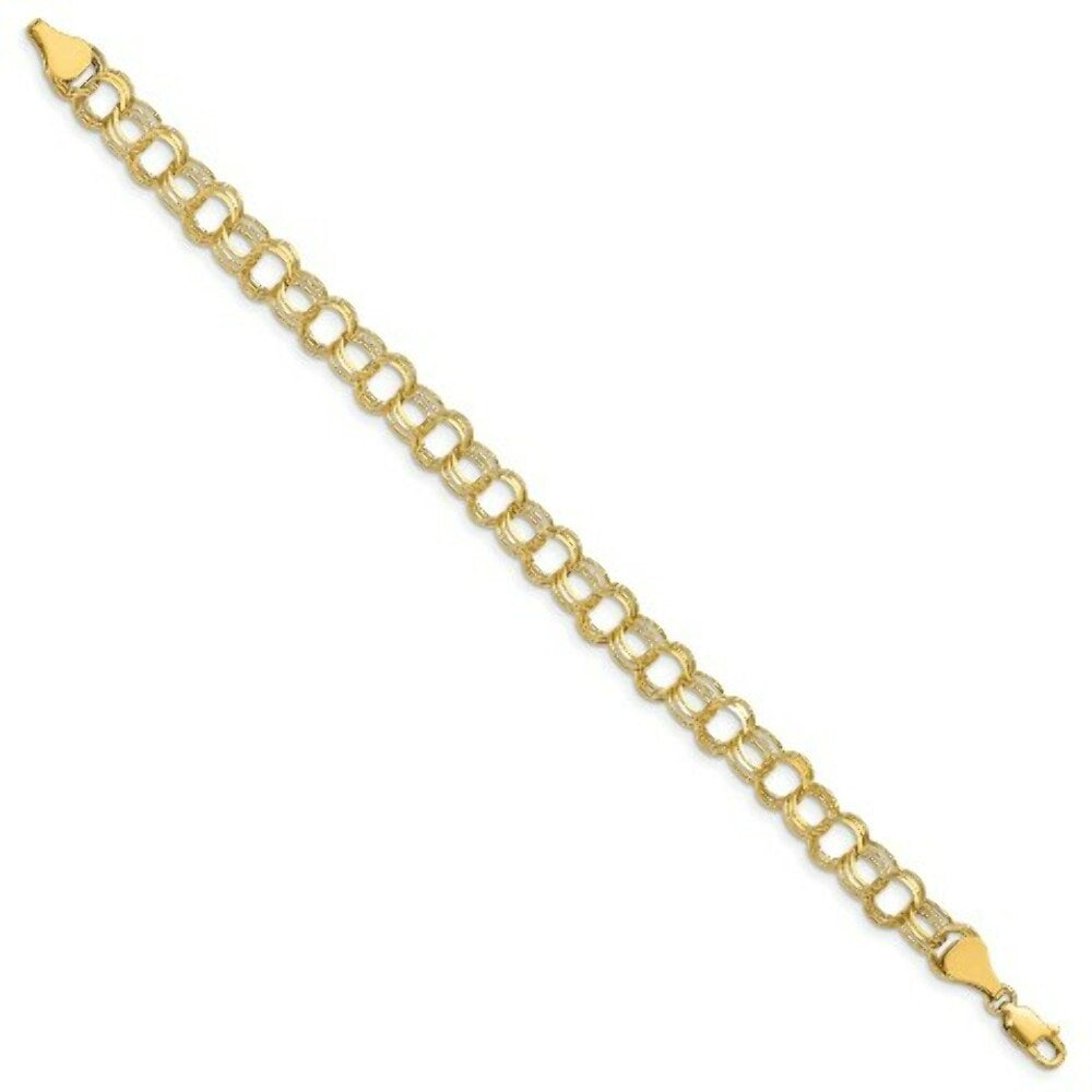 8.5" Length Bracelet 14K Yellow Gold Triple Link Charm Bracelet