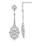Load image into Gallery viewer, 14K White Gold Diamond-cut Filigree Earrings
