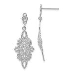Load image into Gallery viewer, 14K White Gold Diamond-cut Filigree Dangle Earrings
