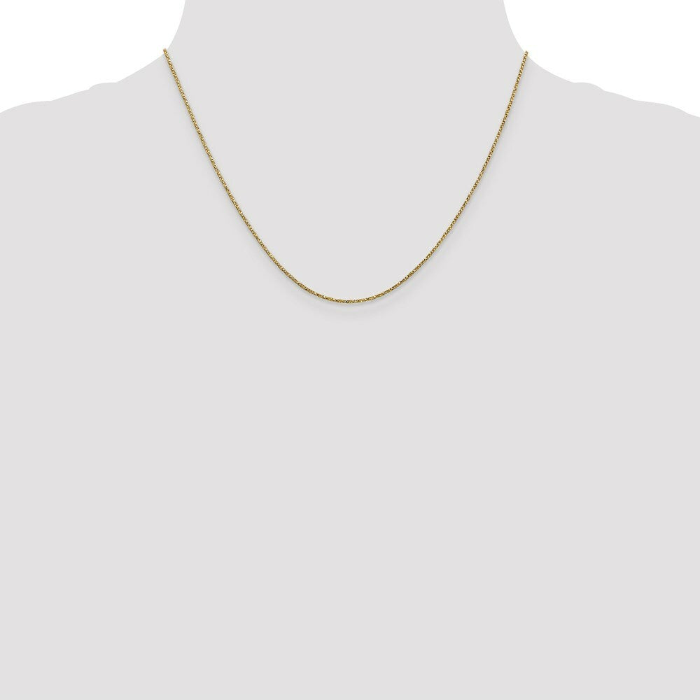 14K Yellow Gold .95mm Twisted Box Chain Necklace  Length 18'' inches