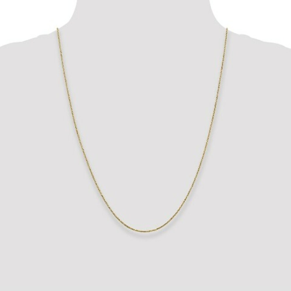 14K Yellow Gold .95mm Twisted Box Chain Necklace  Length 24'' inches