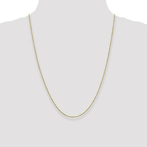 14K Yellow Gold .95mm Twisted Box Chain Necklace  Length 24'' inches