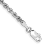 Load image into Gallery viewer, 14K White Gold 2.75mm Handmade Regular Rope Chain Bracelet  Length 8'' inches

