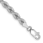 Load image into Gallery viewer, 14K White Gold 4mm Handmade Regular Rope Chain Bracelet  Length 7'' inches
