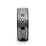 Load image into Gallery viewer, Mens Comfort Fit -Black Tungsten Carbide Ring - Celtic Pattern - 8mm Wide - Style name: KILKENNY
