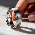 Load image into Gallery viewer, Mens Comfort Fit -Brushed Domed Tungsten Carbide Ring - Dual Grooves - 6mm 8mm Wide - Style name: MAGNUS - Lifetime Warranty

