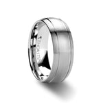 Load image into Gallery viewer, Mens Comfort Fit -Brushed Domed Tungsten Carbide Ring - Dual Grooves - 6mm 8mm Wide - Style name: MAGNUS - Lifetime Warranty
