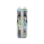 Load image into Gallery viewer, Mens Double Abalone Shell Inlay Faceted Tungsten Beveled Polished Edges Wedding Ring - 8mm Wide - Style name: PAUA
