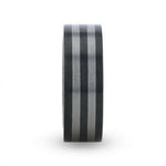 Load image into Gallery viewer, Mens Ceramic Tungsten Inlay Flat Brushed Edges Wedding Ring - 8mm Wide - Style name: BETA
