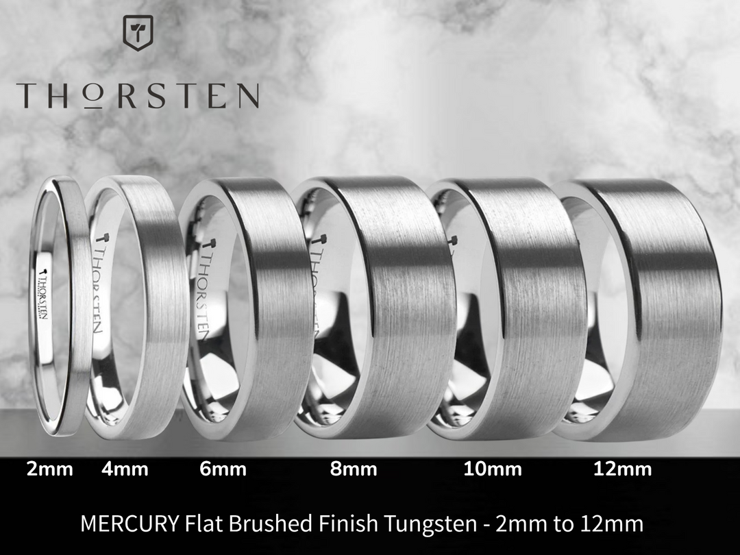 Mens Comfort Fit -Pipe Cut Brush Finish Tungsten Carbide Wedding Ring - 4mm 6mm 7mm 8mm 10mm 12mm Wide - Style name: MERCURY