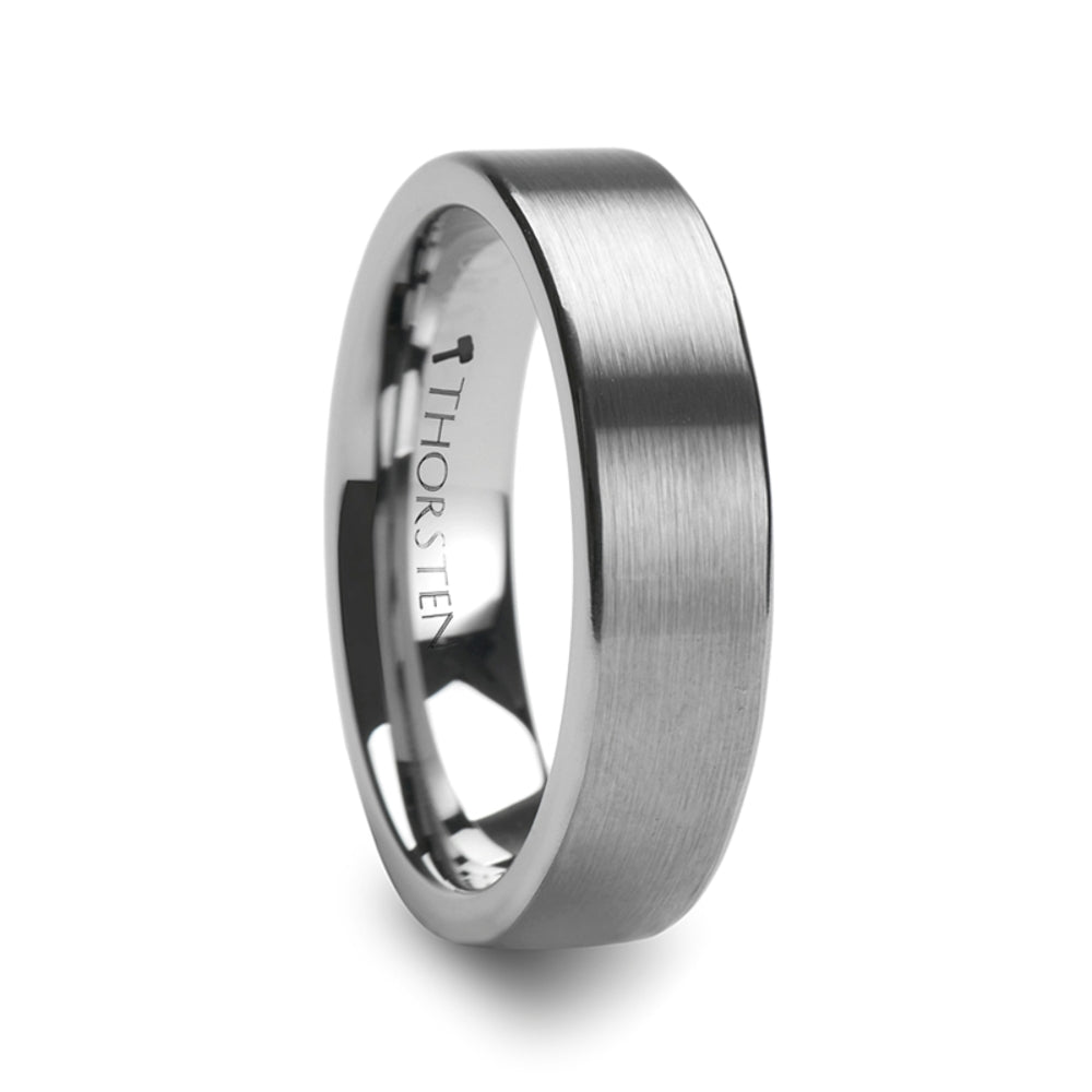 Mens Comfort Fit -Pipe Cut Brush Finish Tungsten Carbide Wedding Ring - 4mm 6mm 7mm 8mm 10mm 12mm Wide - Style name: MERCURY