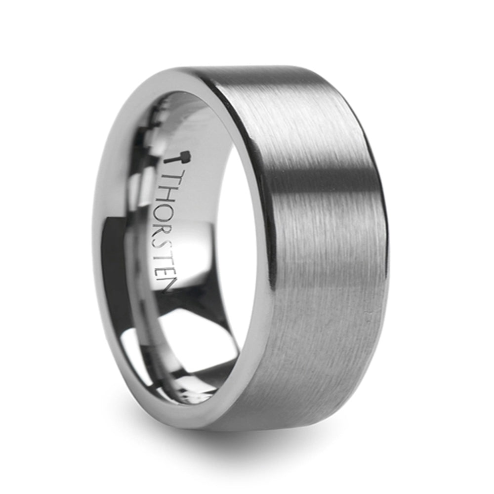 Mens Comfort Fit -Pipe Cut Brush Finish Tungsten Carbide Wedding Ring - 4mm 6mm 7mm 8mm 10mm 12mm Wide - Style name: MERCURY