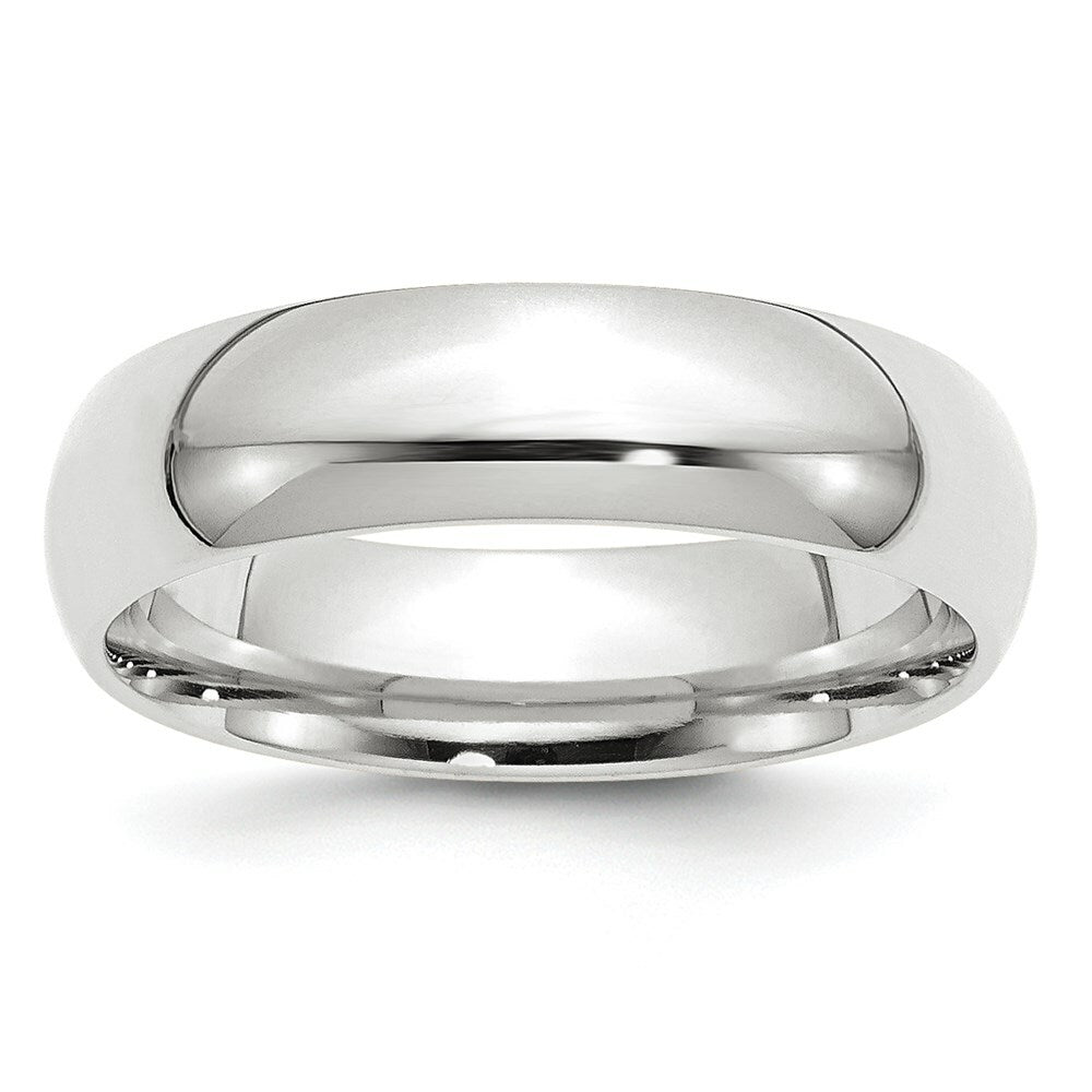 10K White Gold 6mm Standard Comfort Fit Wedding Band Ring