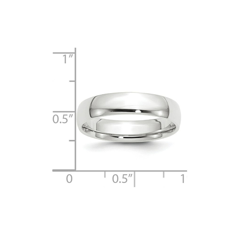 10K White Gold 5mm Comfort Fit Wedding Band Ring