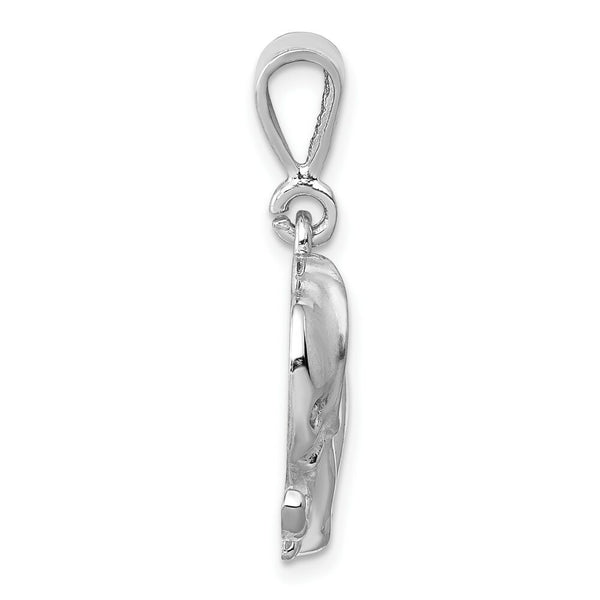 14K White Gold Elephant Charm Pendant