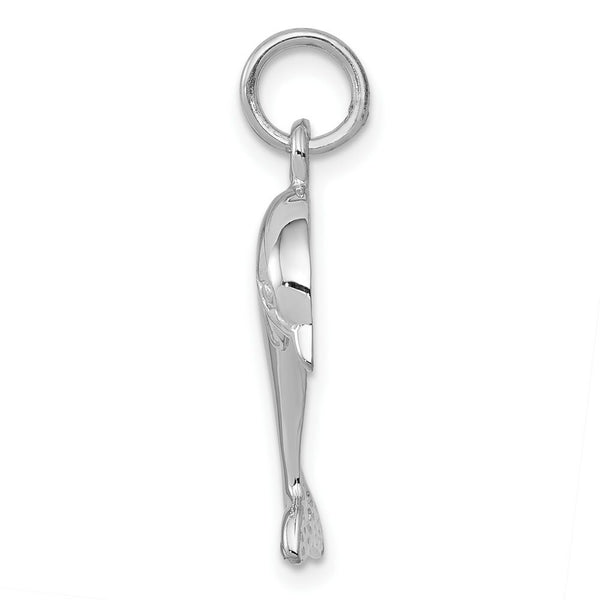 14K White Gold Dolphin Charm Pendant