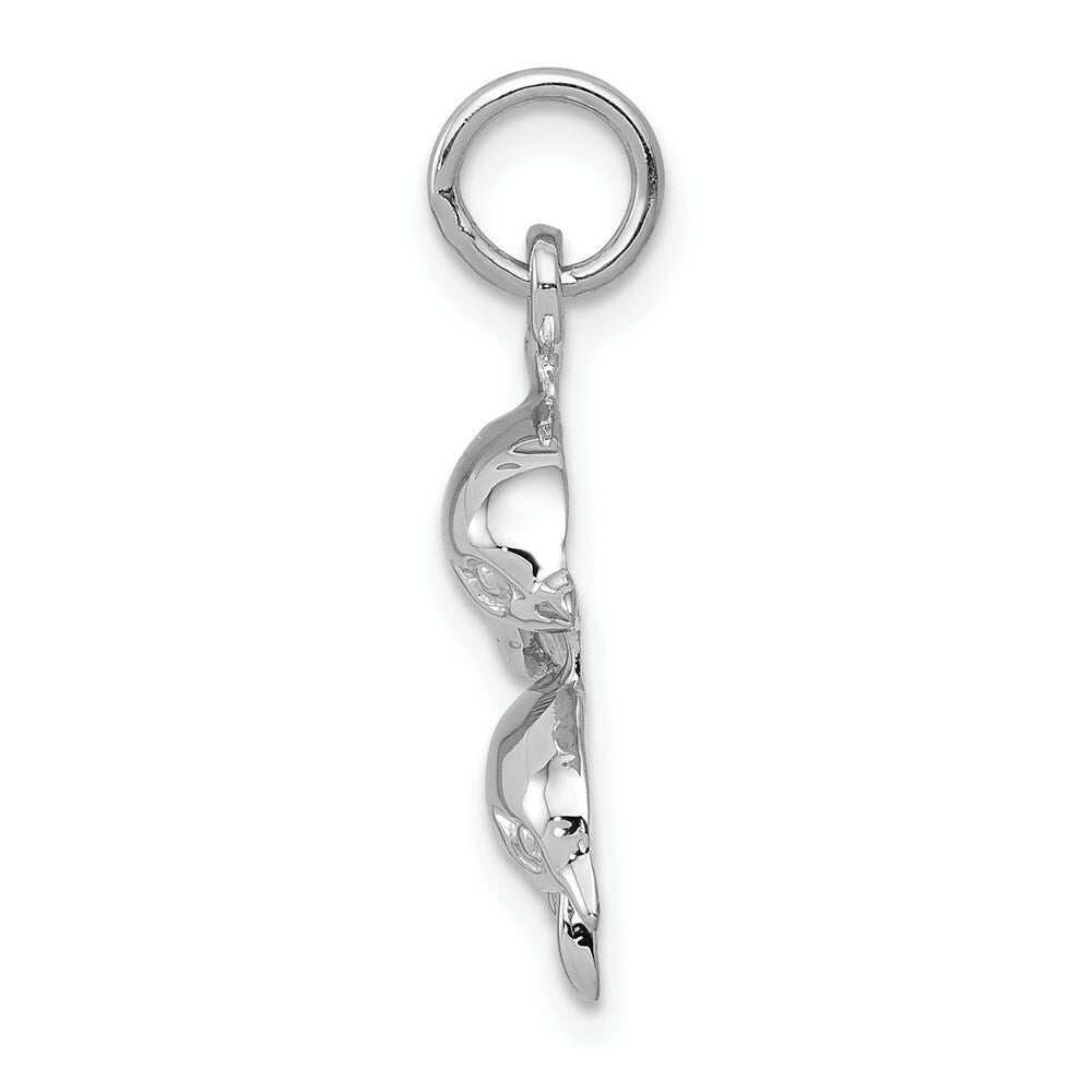 14K White Gold Dolphin Charm Pendant
